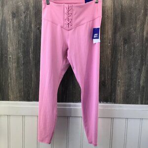 JoyLab bubblegum pink ribbed high waist legging size M new with tags